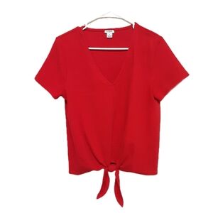 J Crew V Neck Cropped Shirt Womens Medium